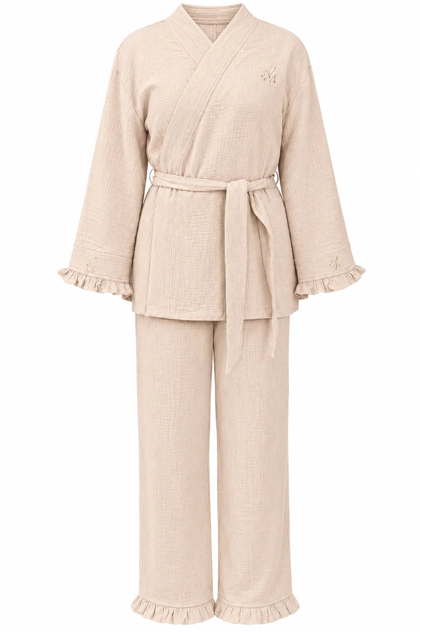 Muslin Noor Set - Beige