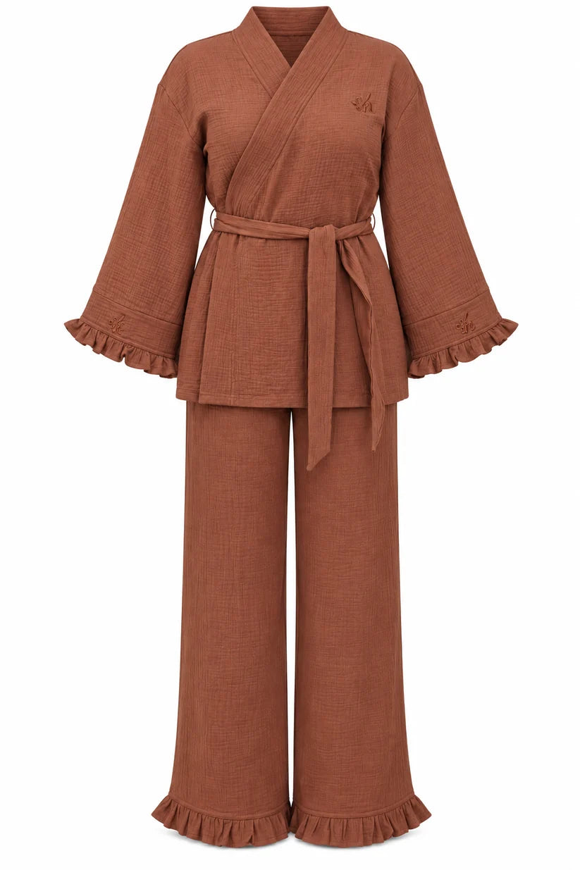 Muslin Noor Set - Chocolate