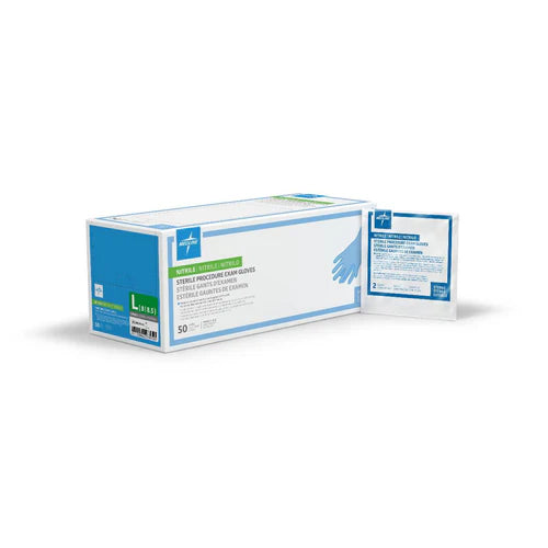 Medline Nitrile Sterile Powder Free Exam Gloves - Blue