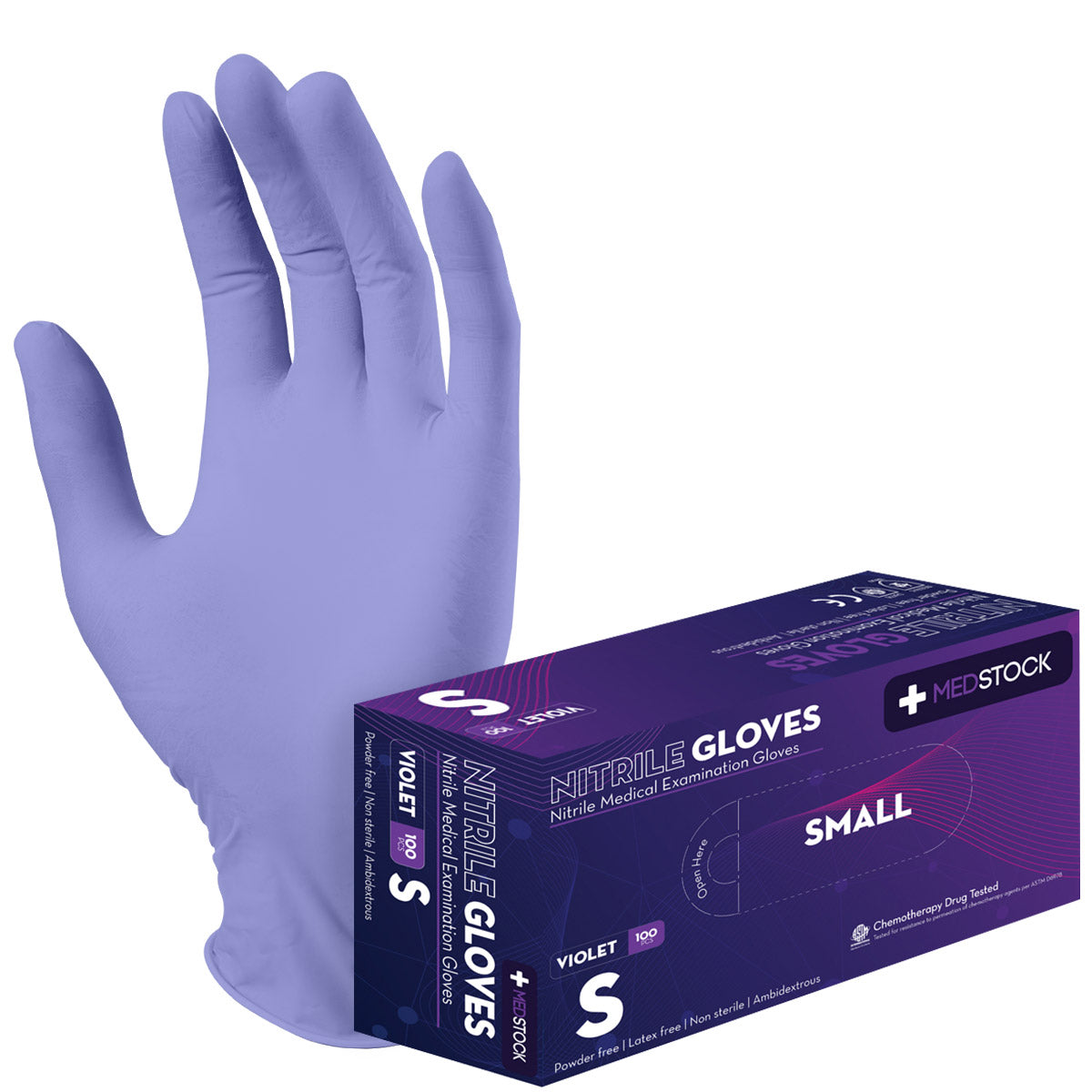 Medstock Violet - Nitrile Medical Examination Gloves (Chemo Approved)