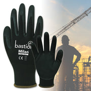 Bastion Milan Black Nylon Gloves