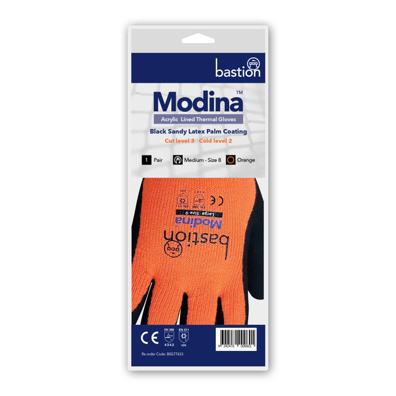 Bastion Modina Cut 3 Orange Acrylic Thermal Gloves