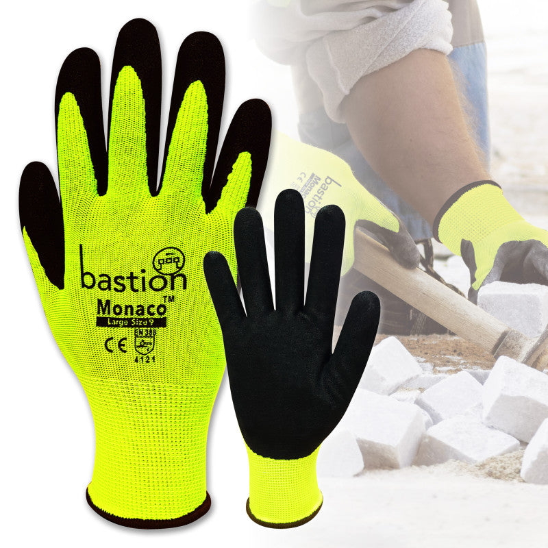 Bastion Monaco Hi Viz Yellow Polyester Gloves