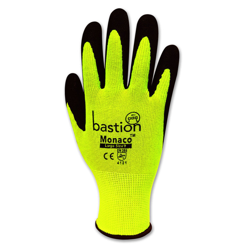 Bastion Monaco Hi Viz Yellow Polyester Gloves