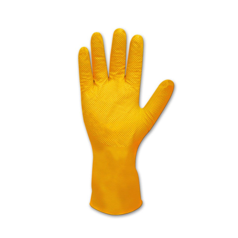 Bastion Nitrile Diamond Grip 300mm Long Cuff Powder Free Gloves - Yellow