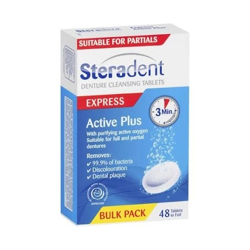 Steradent Active Plus Denture Cleansing Tablets Pack 48