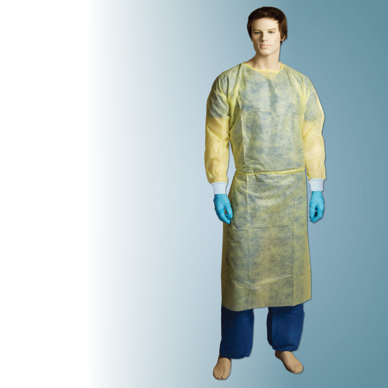Bastion PP/PE Fluid Resistant Isolation Gown - Yellow