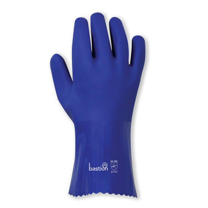 Bastion PVC 300mm Double Dipped Gloves - Blue