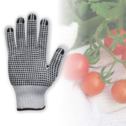 Bastion Polycotton Gloves with Black PVC Dots - Bleached