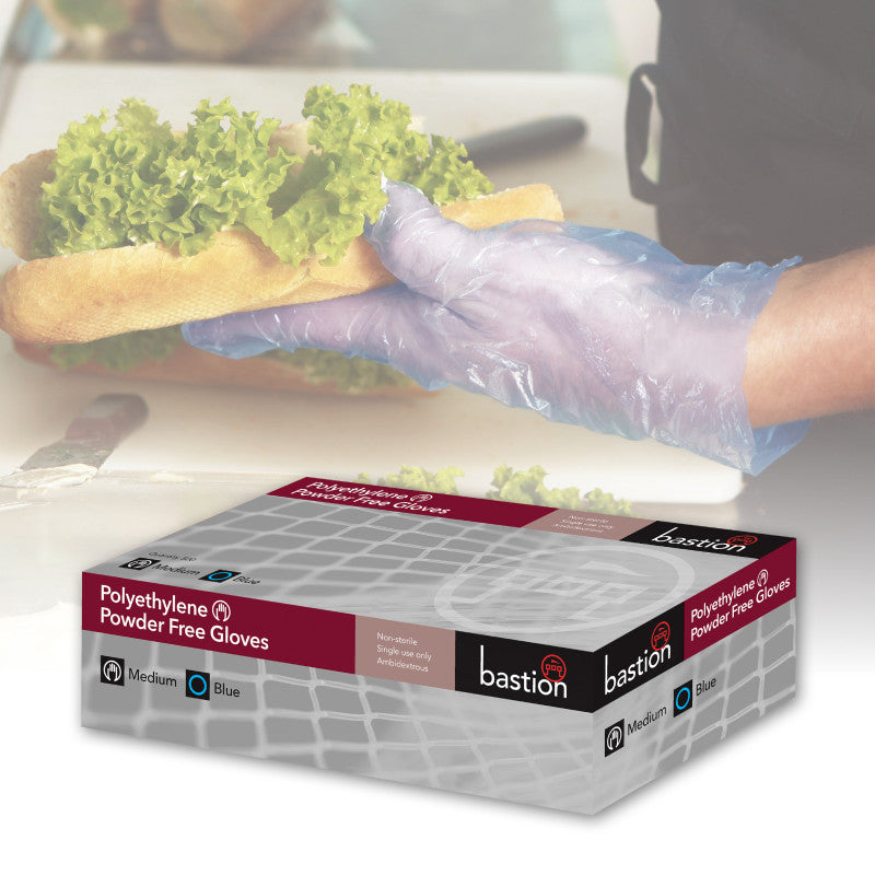 Bastion Polyethylene Embossed Gloves - Blue