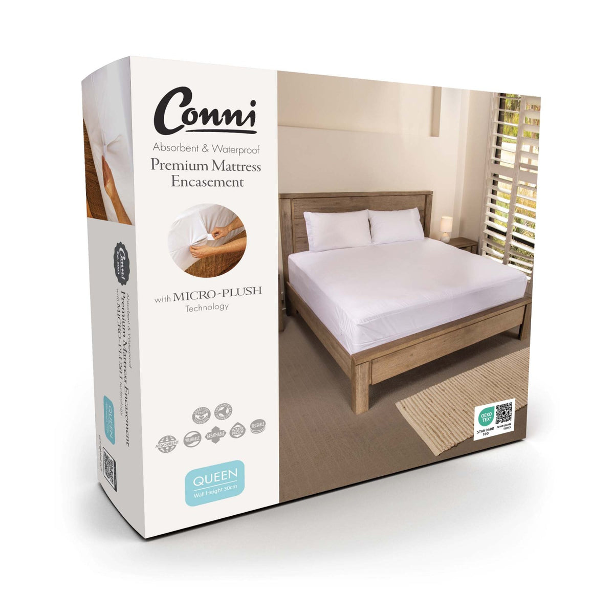 Conni Premium Waterproof Mattress Encasement with Micro-Plush Technology