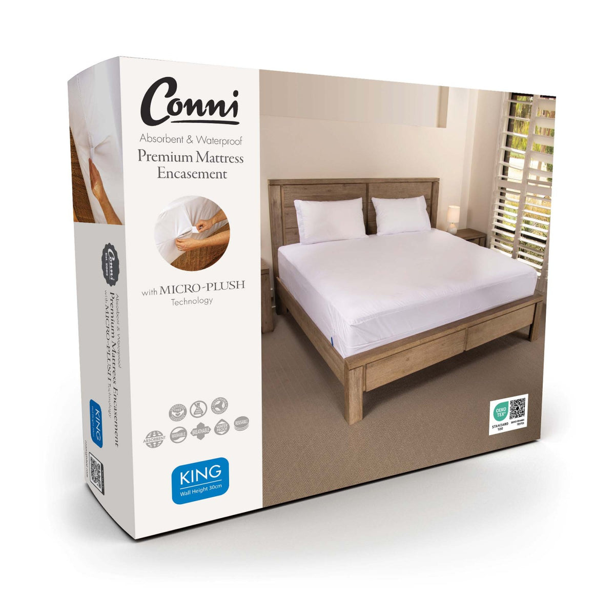 Conni Premium Waterproof Mattress Encasement with Micro-Plush Technology