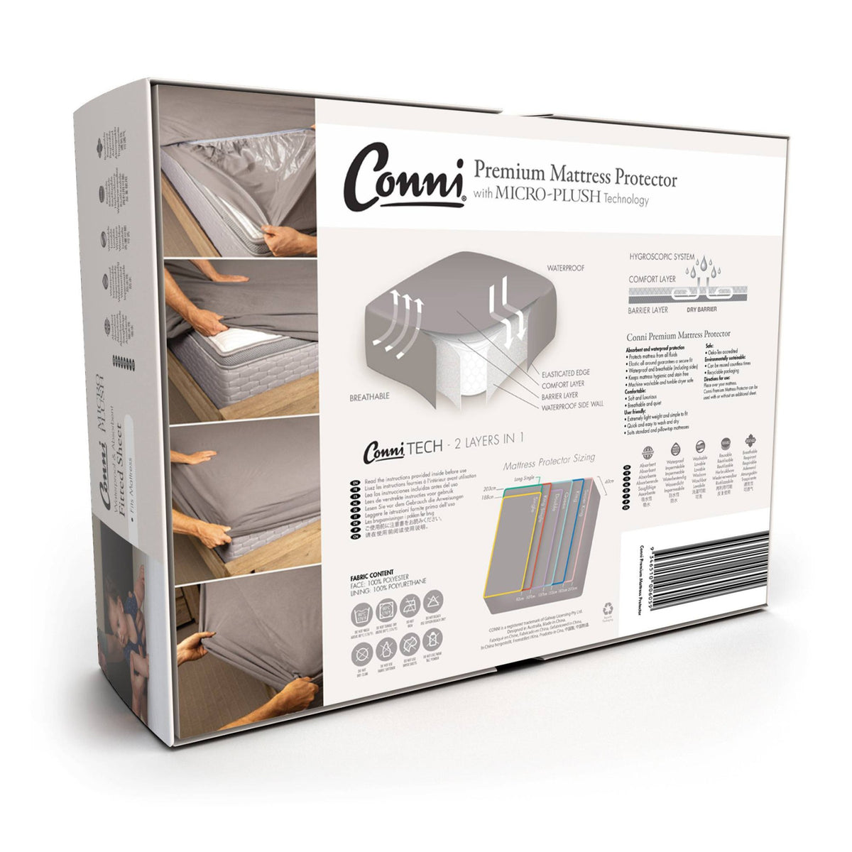 Conni Premium Waterproof Mattress Protector with Micro-Plush Technology