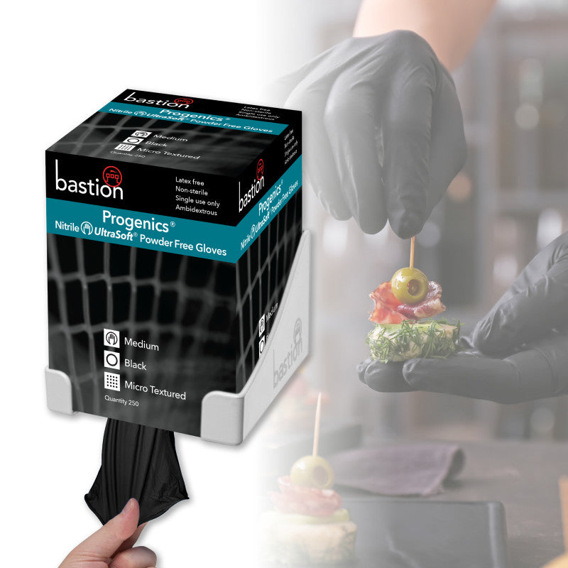 Bastion Progenics Nitrile Ultra Soft Powder Free Gloves - Black
