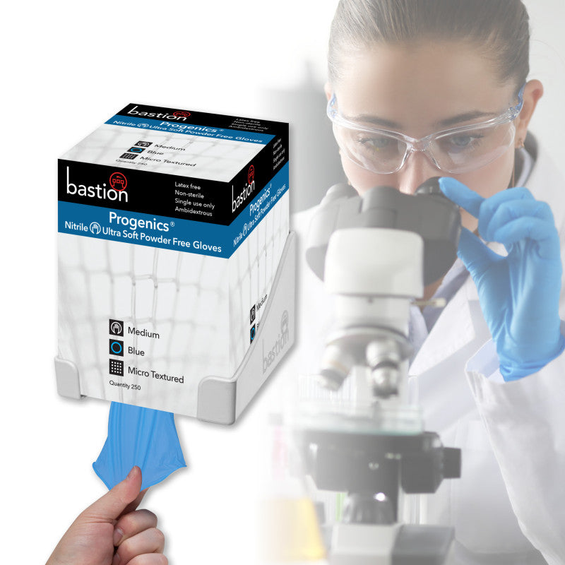 Bastion Progenics Nitrile Ultra Soft Blue Gloves - Powder Free
