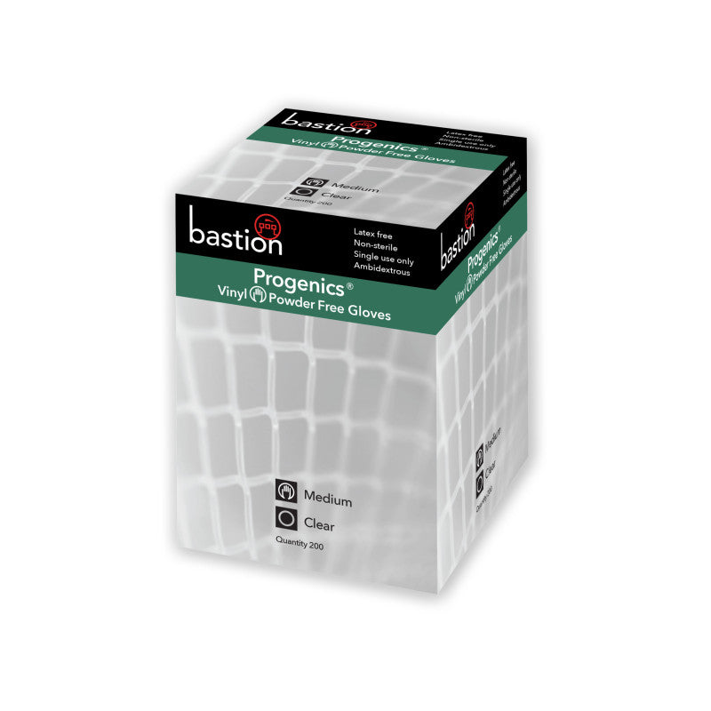 Bastion Progenics Vinyl Powder Free Gloves - Clear