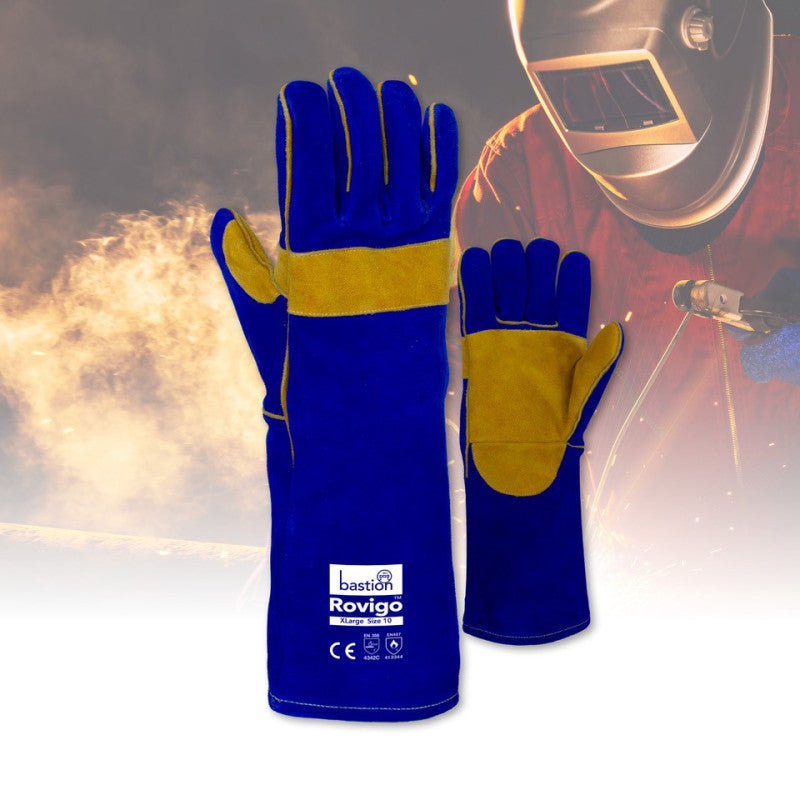 Bastion Rovigo Premium Blue & Yellow Welding Gloves
