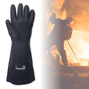 Bastion Salerno Black Neoprene 380mm Cotton Lined Gloves