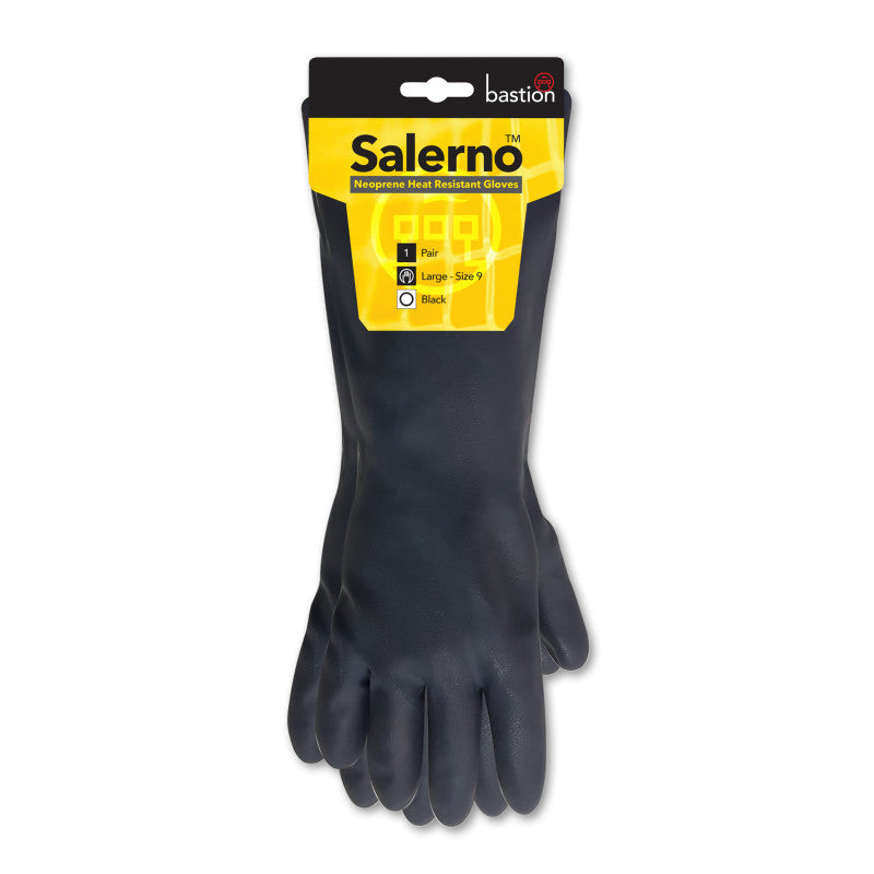 Bastion Salerno Black Neoprene 380mm Cotton Lined Gloves