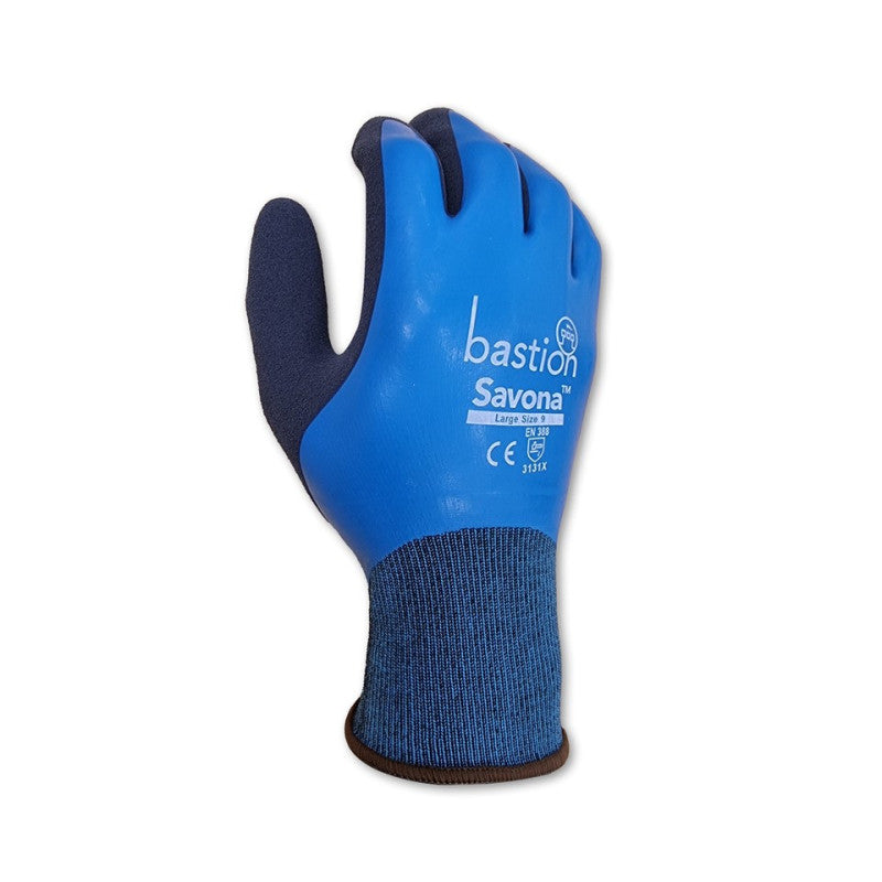 Bastion Savona Blue Nylon Full Latex Coating Gloves