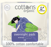 Cottons Ogranic Overnight Pads with Wings