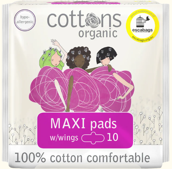 Cotton Ogranics Maxi Pads with Wings