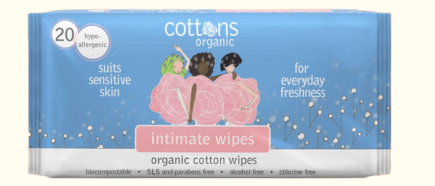 Cottons Organic Intimate Wipes