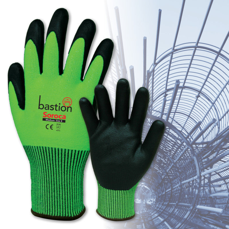 Bastion Soroca Cut 5 High Viz Green HPPE Gloves