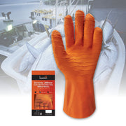 Bastion Sorrento 300mm Cottonlined Rough Grip Rubber Gloves - Orange