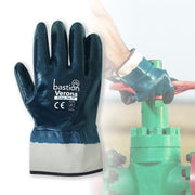 Bastion Verona Nitrile Fully Dipped Jersey Cotton Gloves - Blue