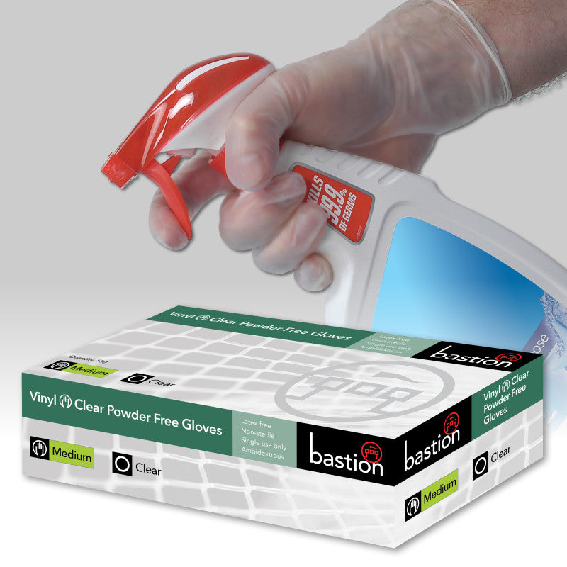 Bastion Vinyl Gloves Powder Free - Clear