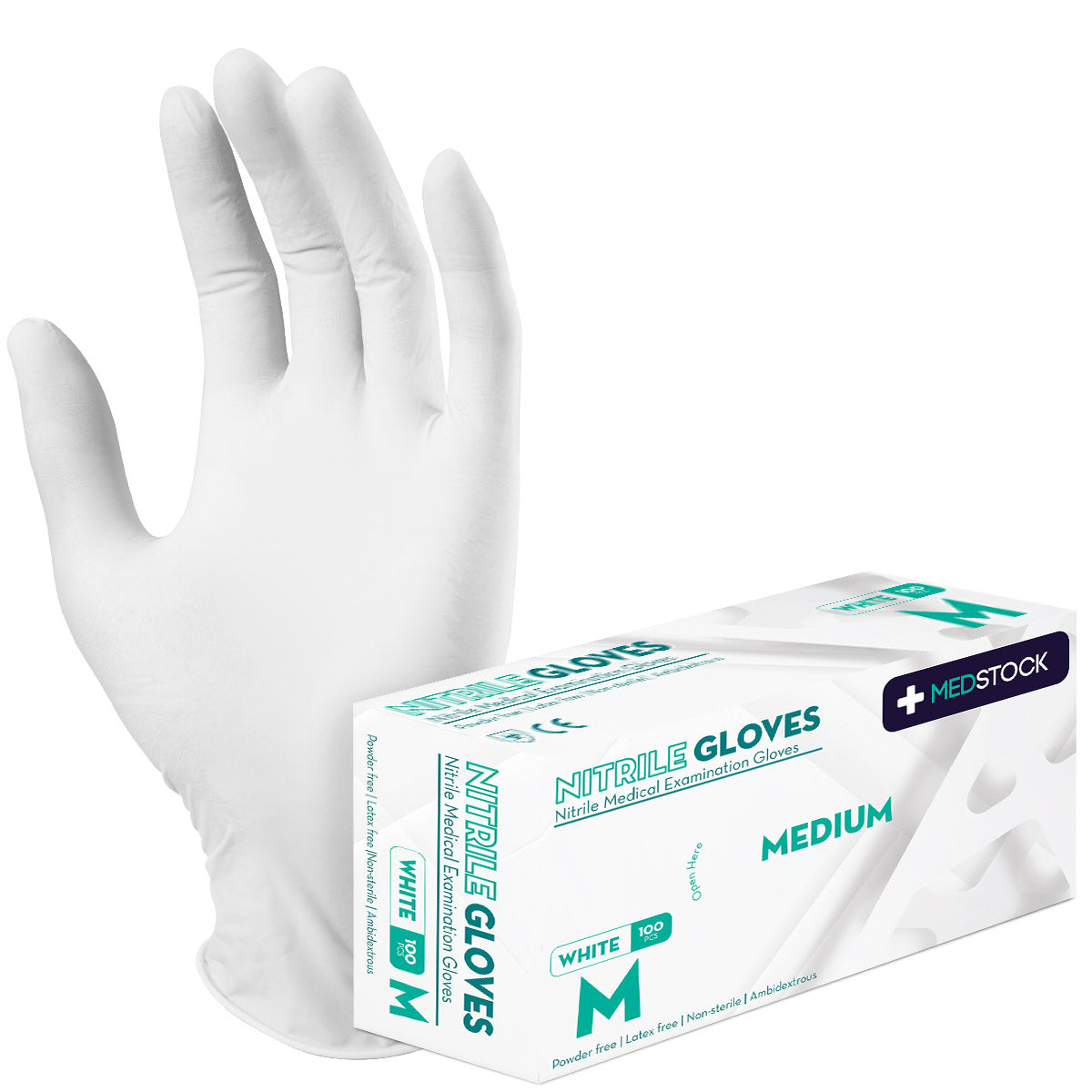 Medstock White - Nitrile Medical Examination Gloves (Chemo Approved)