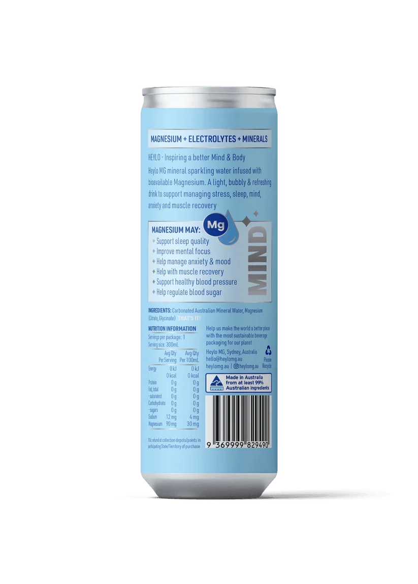Magnesium Sparkling Water - Mind - Natural - Pack 24 Cans