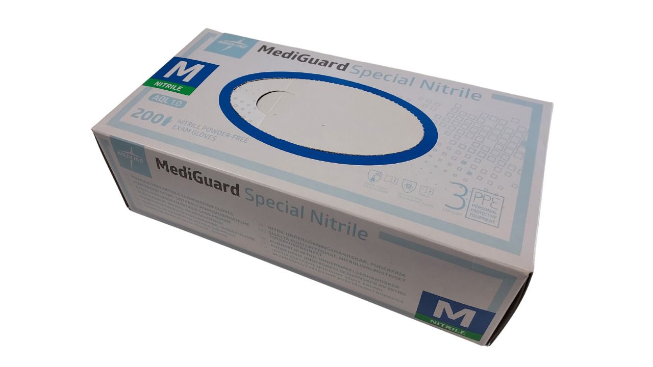 Medline Nitrile Powder Free Gloves - Blue