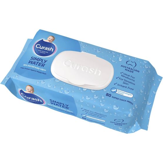 Curash Simply Water Wipes 80pk
